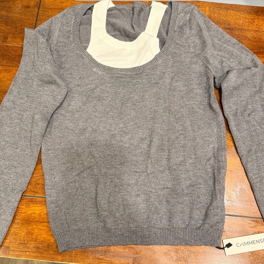 Commense Charcoal Gray Crew Neck Sweater